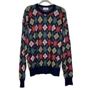 Tricots St. Raphael argyle diamond print golf sweater Men's size Large